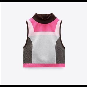 Zara Block Color Seamless Crop Top